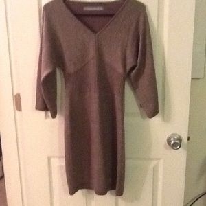 Andrew Marc tan glitter sweater dress